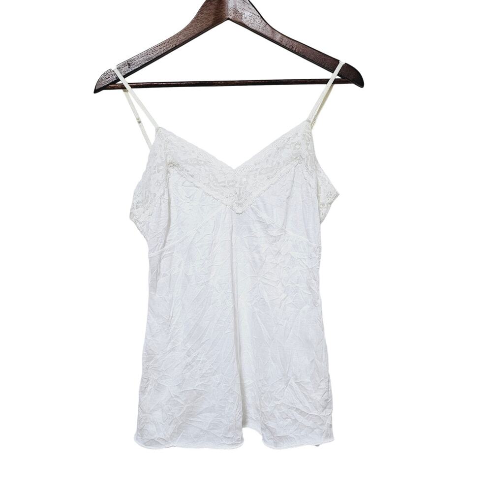 No Boundaries Y2K Babydoll Top Lace Semi Sheer Adjustable Strapes White Size M - Picture 2 of 7